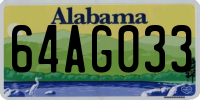 AL license plate 64AG033