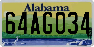 AL license plate 64AG034