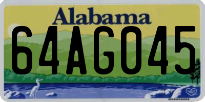 AL license plate 64AG045