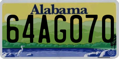 AL license plate 64AG070