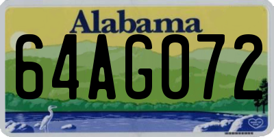 AL license plate 64AG072