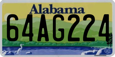 AL license plate 64AG224