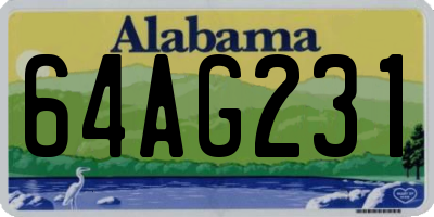 AL license plate 64AG231