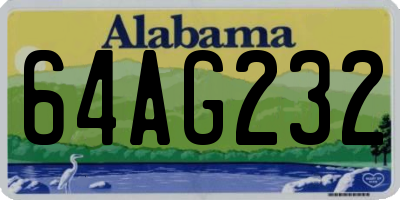 AL license plate 64AG232