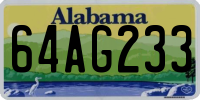 AL license plate 64AG233