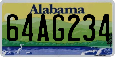 AL license plate 64AG234