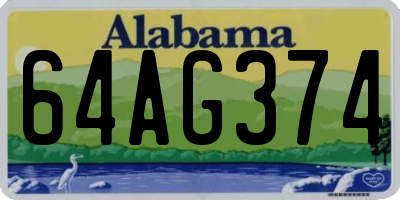 AL license plate 64AG374