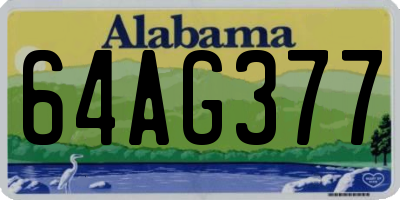 AL license plate 64AG377