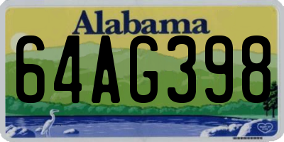 AL license plate 64AG398