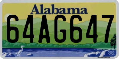 AL license plate 64AG647