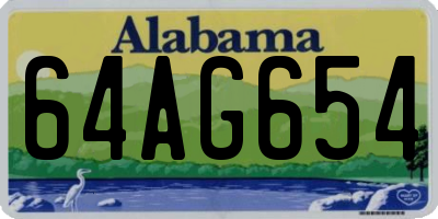 AL license plate 64AG654