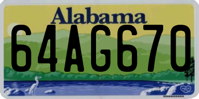 AL license plate 64AG670
