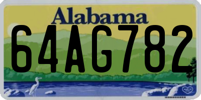 AL license plate 64AG782