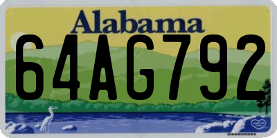 AL license plate 64AG792