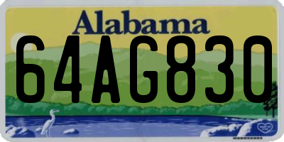 AL license plate 64AG830