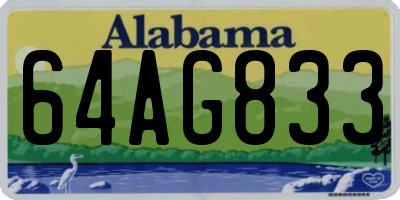 AL license plate 64AG833