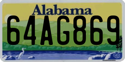 AL license plate 64AG869