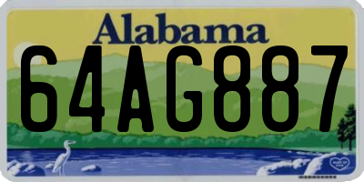AL license plate 64AG887