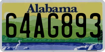 AL license plate 64AG893