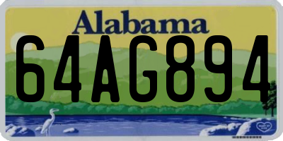 AL license plate 64AG894