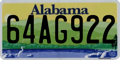 AL license plate 64AG922