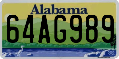 AL license plate 64AG989