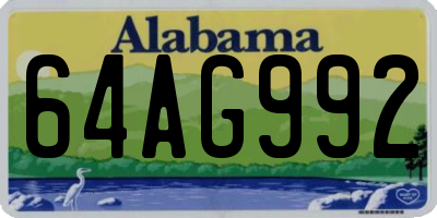 AL license plate 64AG992