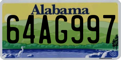AL license plate 64AG997