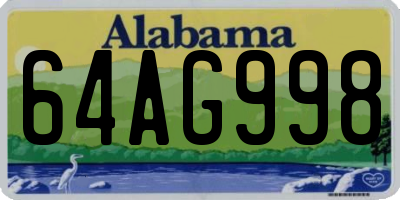 AL license plate 64AG998