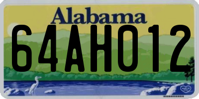 AL license plate 64AH012