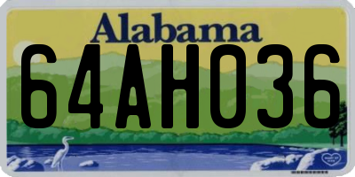 AL license plate 64AH036