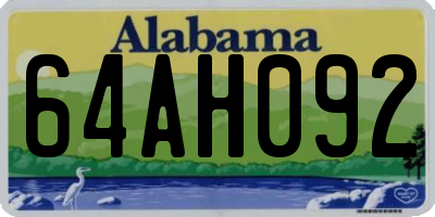 AL license plate 64AH092