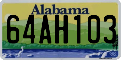 AL license plate 64AH103