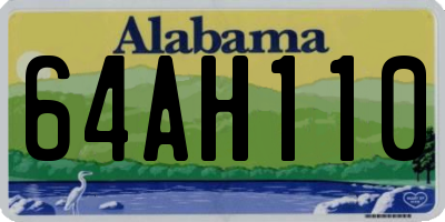 AL license plate 64AH110