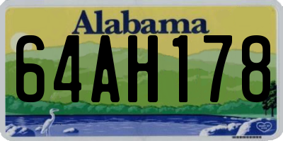 AL license plate 64AH178