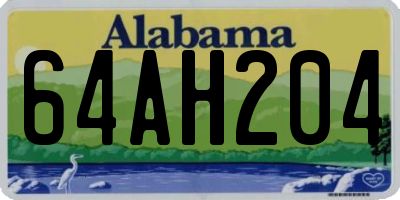 AL license plate 64AH204