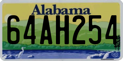 AL license plate 64AH254