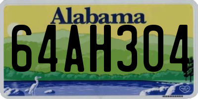 AL license plate 64AH304
