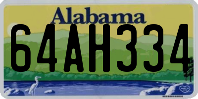 AL license plate 64AH334