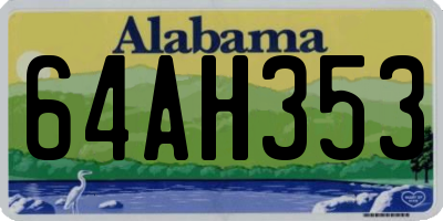 AL license plate 64AH353