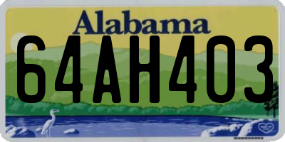 AL license plate 64AH403