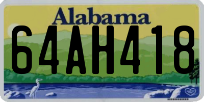 AL license plate 64AH418