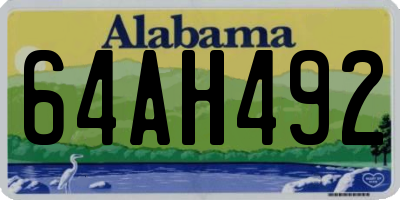 AL license plate 64AH492