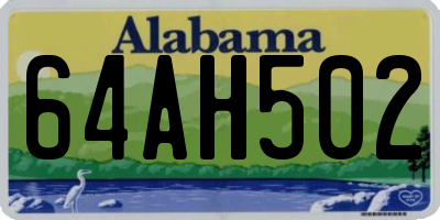 AL license plate 64AH502