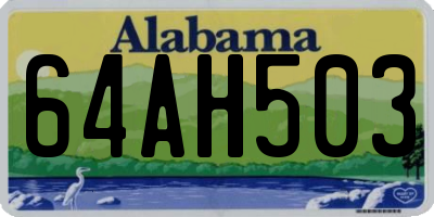 AL license plate 64AH503