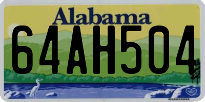 AL license plate 64AH504