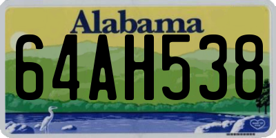 AL license plate 64AH538