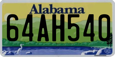 AL license plate 64AH540