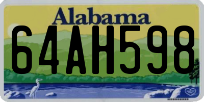 AL license plate 64AH598