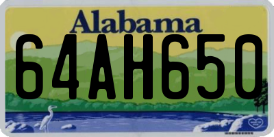 AL license plate 64AH650